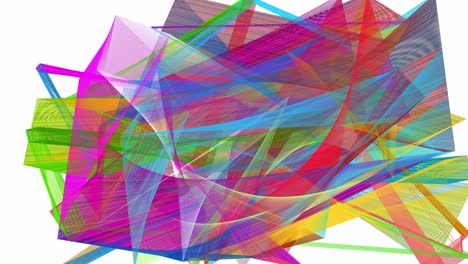 animación de pintura multicolor abstracta de rectángulos de espiro moviéndose sobre fondo blanco