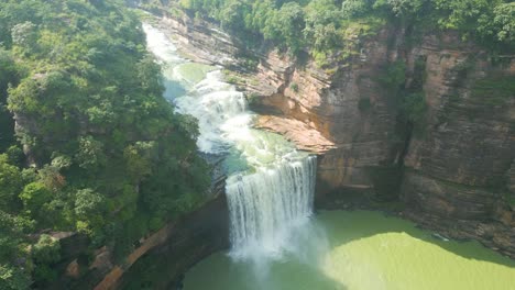 waterfall rajdari devdari and latif shah dam aerial view