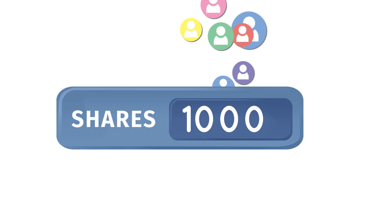 Colorful profile icons and shares counter 4k