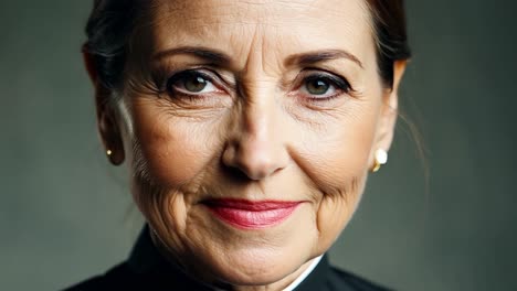 retrato de una mujer sonriente con ropa clerical