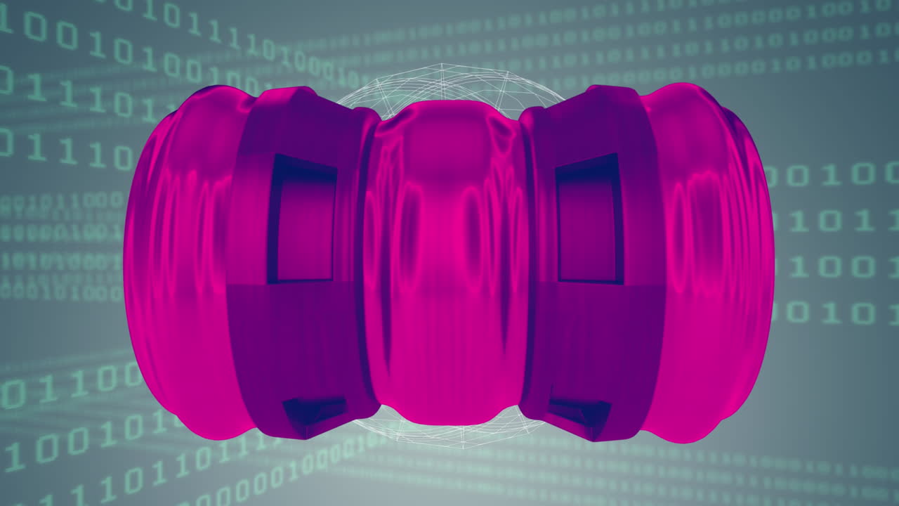 animación del motor girando sobre la codificación binaria