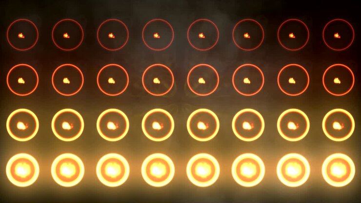 Looping animation of stage lights.