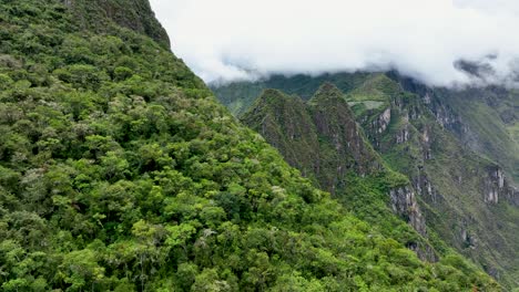 Aerial-drone-fly-view-of-Machu-Pichu-Mountain,-Peru,-Andes,-South-America-2