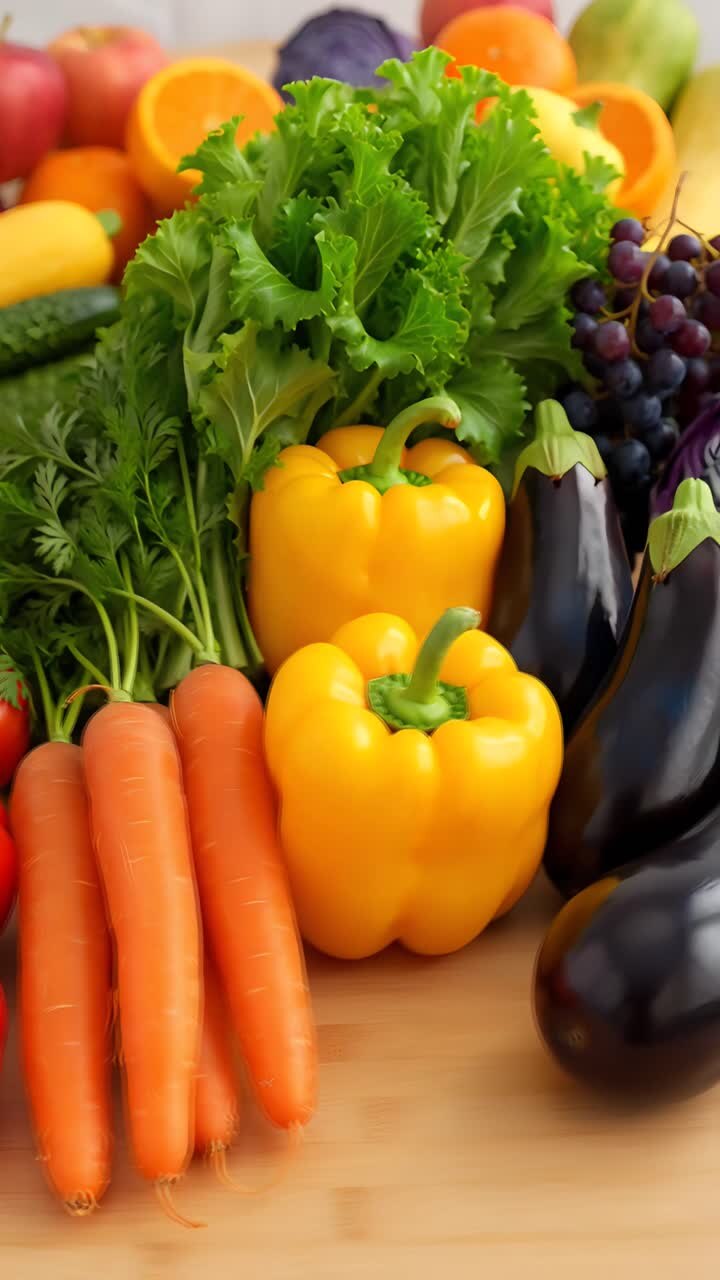 Fresh Organic Fruits and Vegetables 4K