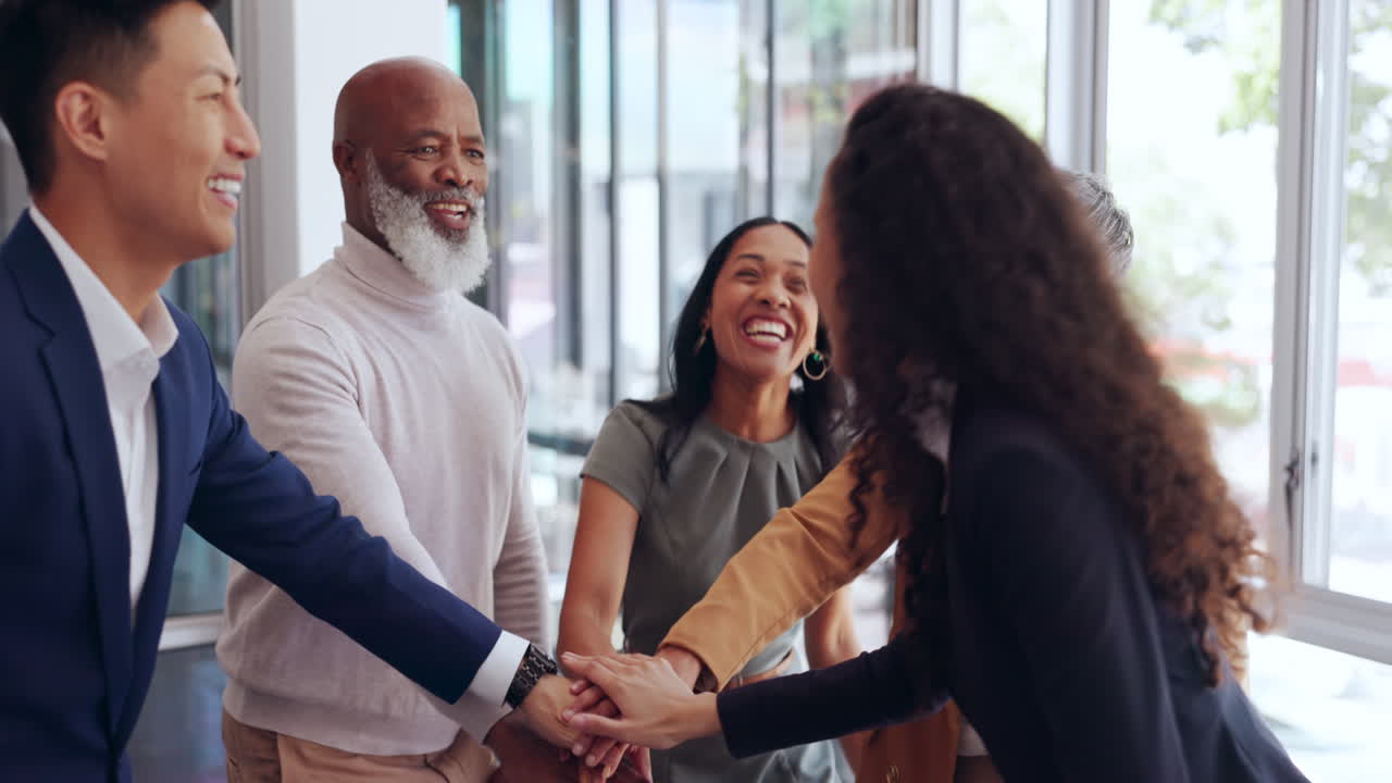 Business people, collaboration and hands