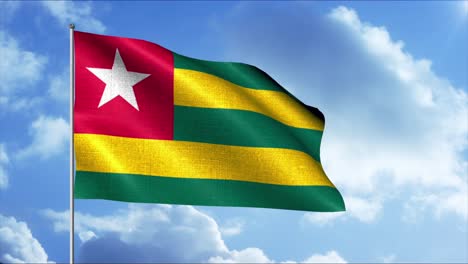 togo flag waving in the wind