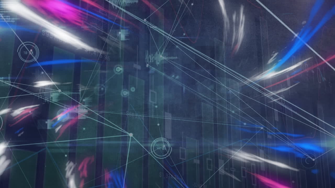 연결 네트워크의 애니메이션과 빛 트레일에 대한 데이터 처리