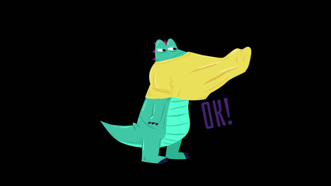 노란 셔츠를 입은 웃긴 괴물