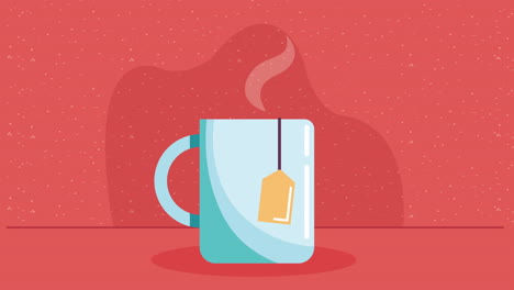 tea drink in mug animation