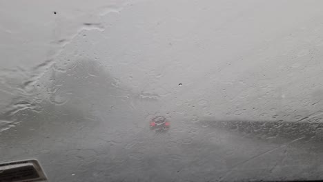 heavy rain, hail and flooding while driving on the auckland highway in new zealand