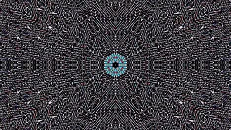 líneas abstractas forma de círculo que forman puntos de luces intermitentes de colores brillantes, fondo negro