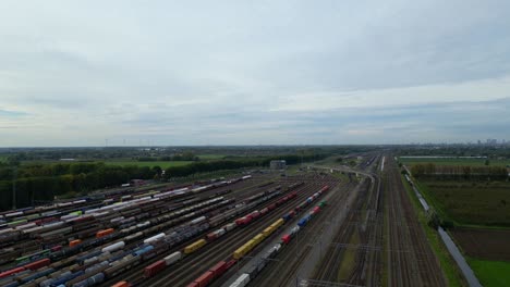 panorama of kijfhoek classification yard in rotterdam and dordrecht in the western netherlands