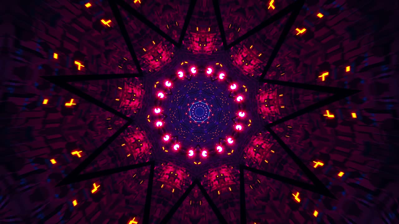 Glowing Neon Tunnel Visuals