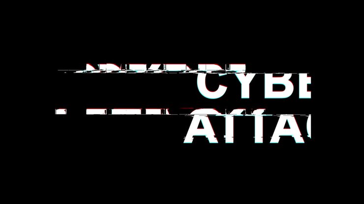 Cyber Attack Glitch Effect Text Digital TV Distortion 4K Loop Animation