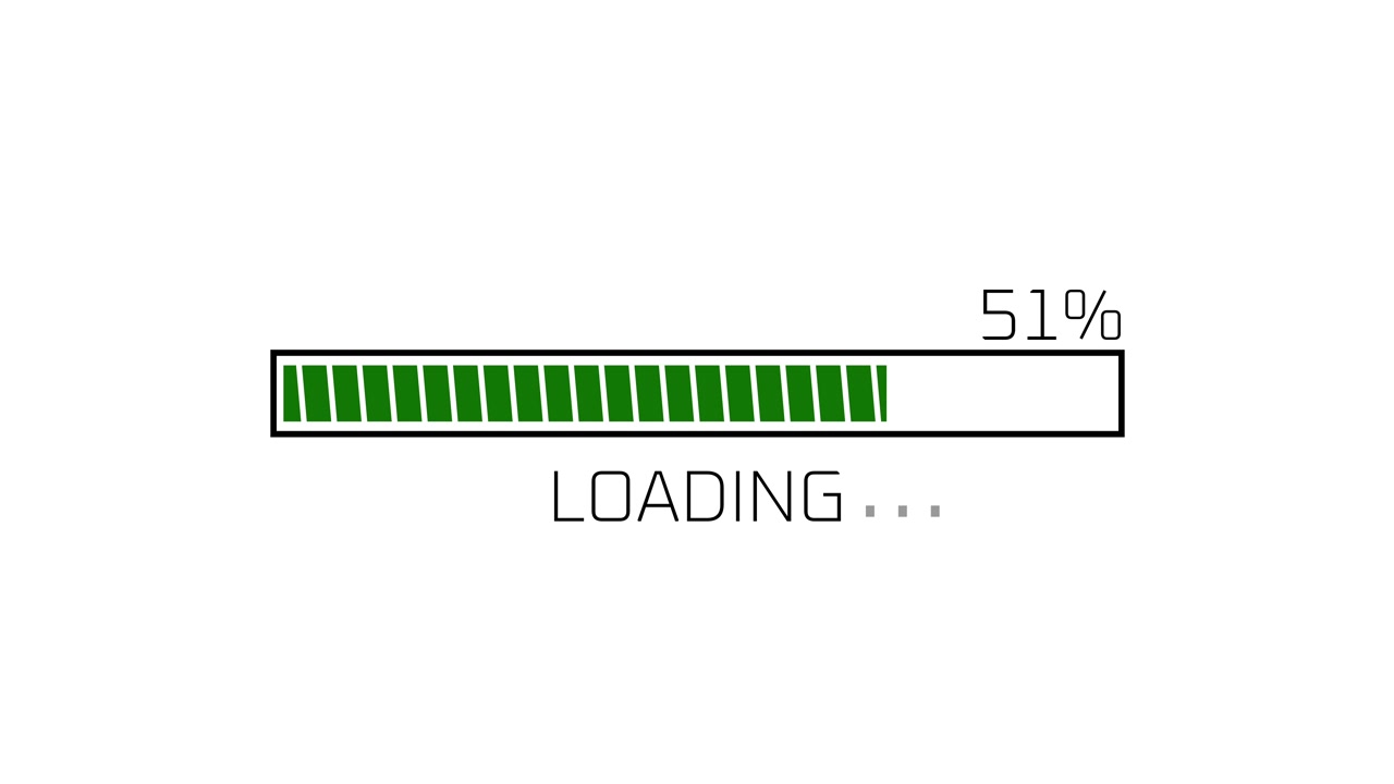 Digital Loading Progress Bar Animation from 1 to 100 Percent