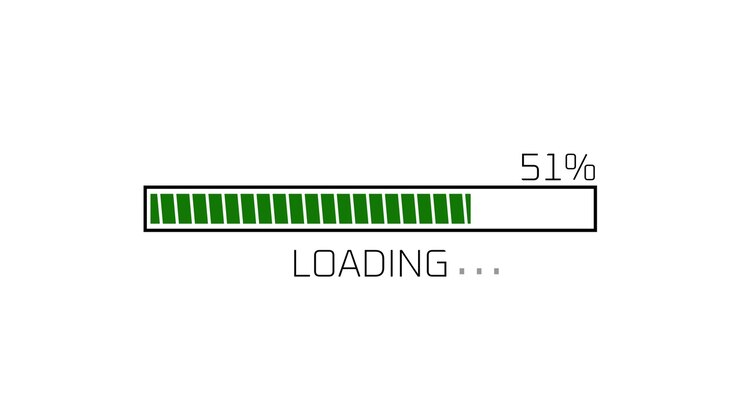 Digital animation af indlæsningsfremdriftslinje fra 1 til 100 procent