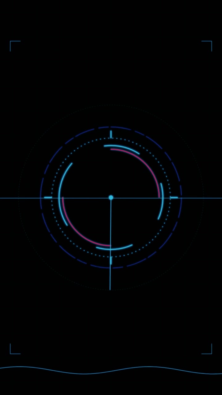 Futuristic Digital Clock Interface with Rotating Scanning Hand