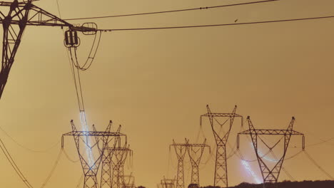 power lines at sunset