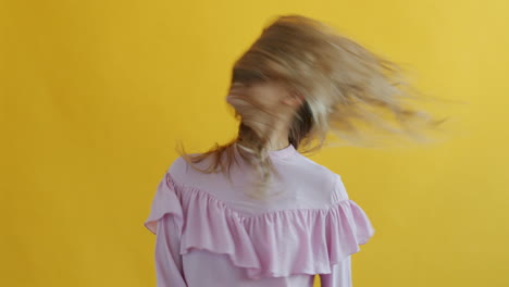 happy woman with blonde hair
