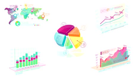 elementos infográficos corporativos coloridos
