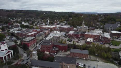 aerial view of montpelier capital city in vermont, washington county, united states