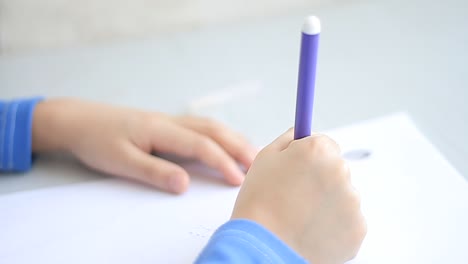 little boy at school drawing on paper stock video stock footage