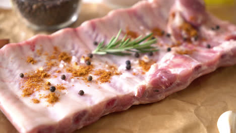 Fresh-raw-pork-ribs-with-ingredients