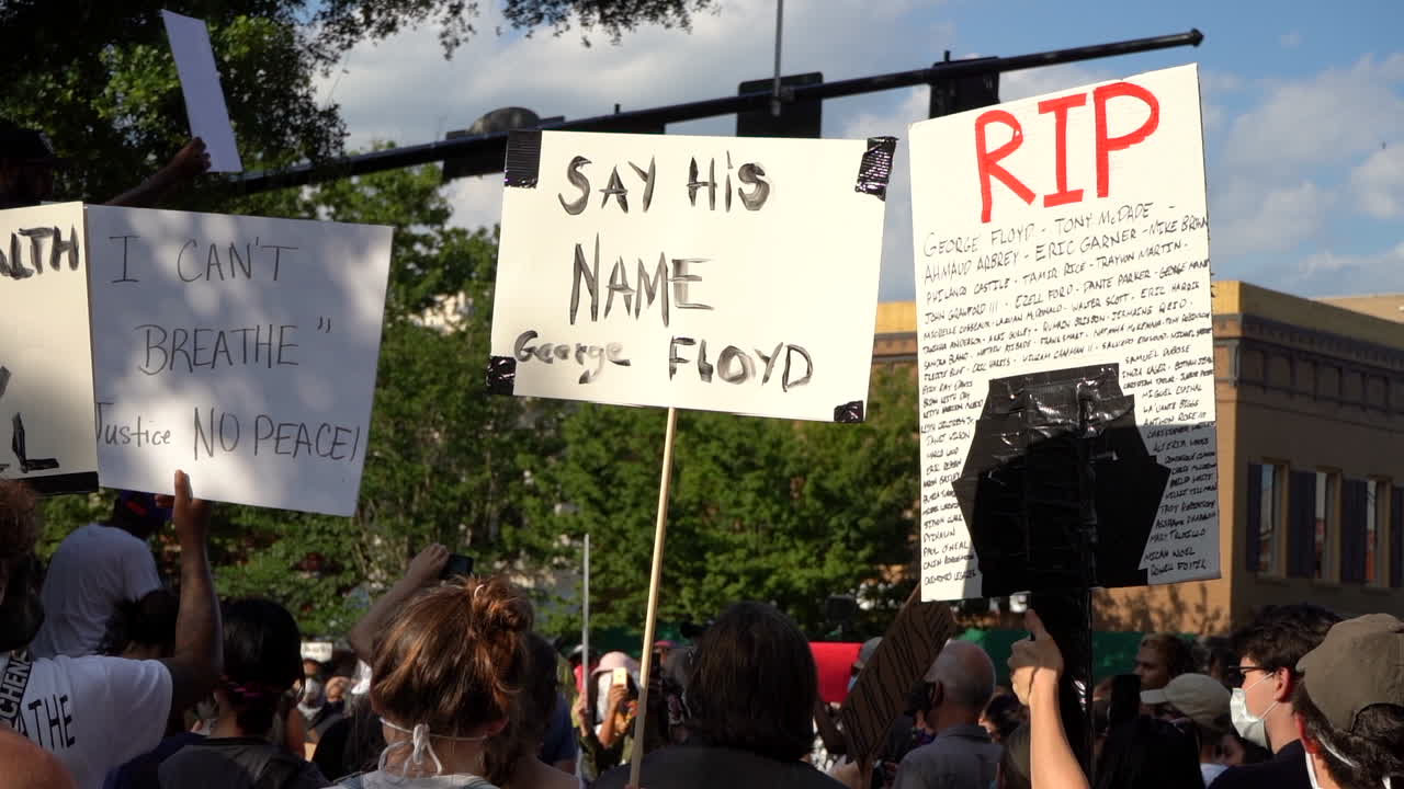Peaceful protest in Athens, Georgia following the tragic death of George Floyd