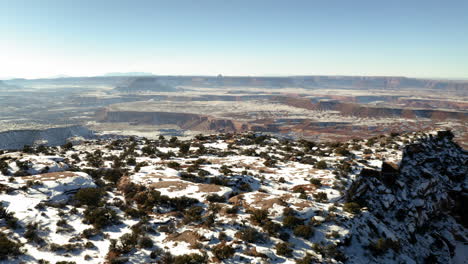snow-dusted winter landscape of canyonlands national park