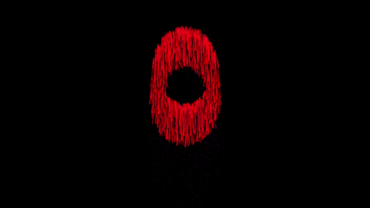 Blood flowing letter O animation on transparent background