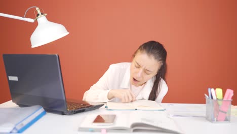 La-Mujer-Que-Se-Quedó-Dormida-Frente-A-Una-Computadora-Portátil.