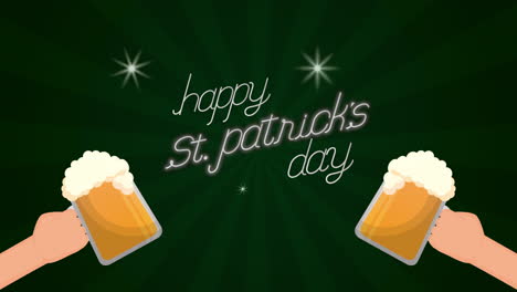 st patricks day animated card with beers