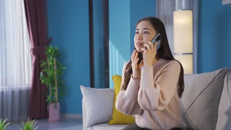 frustrated upset woman talking on the phone.