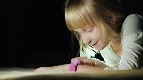 The-Child-Talks-With-The-Help-Of-Children's-Smart-Watches-Lying-On-The-Bed-In-My-Bedroom