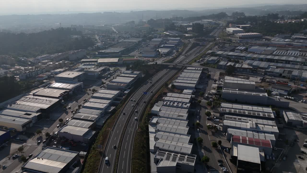 Industrial area next to an highway