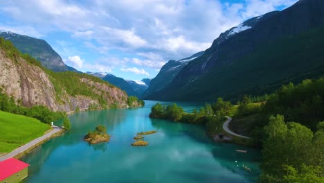 lovatnet lake beautiful nature norway.