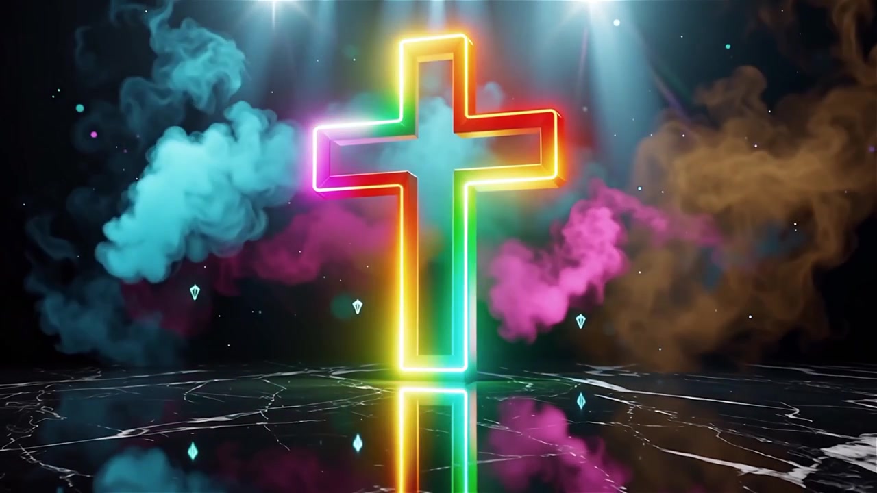 Christian Cross Heavenly Light Worship Background