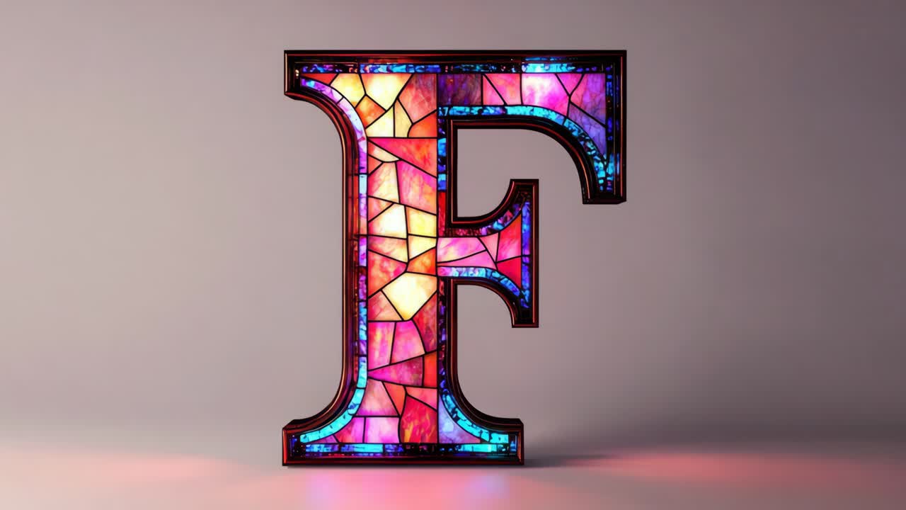 Stained Glass Letter F