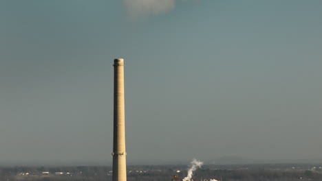 Smoke-From-Smokestack-Of-Electrical-Power-Station-In-Arkansas,-USA