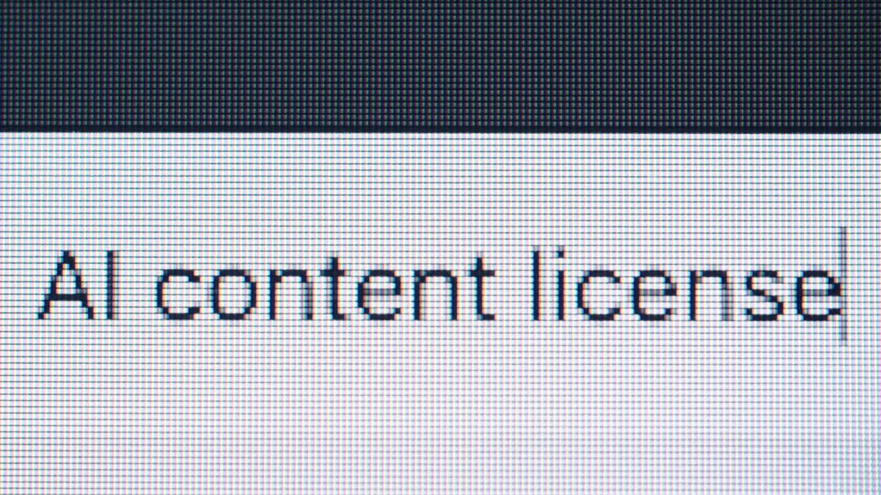 AI content license on a computer screen