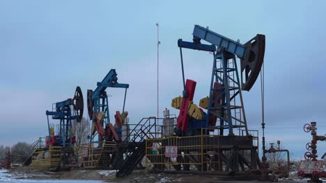 oil pumps are working on extraction