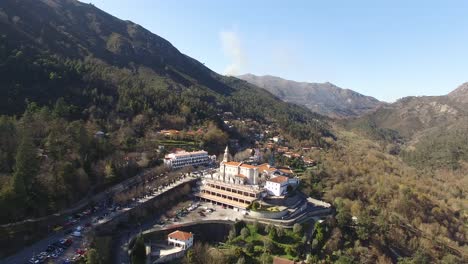 church in the mountains aerial view