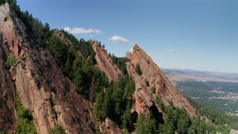 aerial drone footage of the flat irons rock formations in boulder, colorado