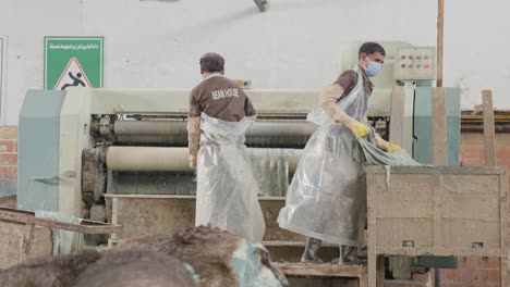 leather tanning factory workers