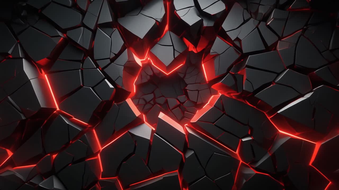Dynamic Abstract Background with Red Light Through Cracks