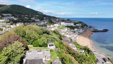 cliff top houses ventnor isle of wight uk drone,aerial