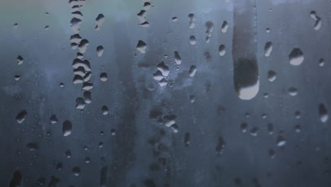 foggy window with moisture and water droplet