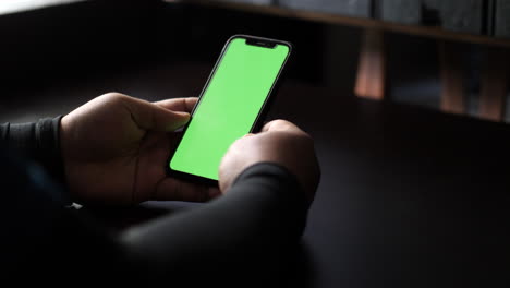 Close-up-and-slide-movement-of-a-man-facetime-with-a-smartphone