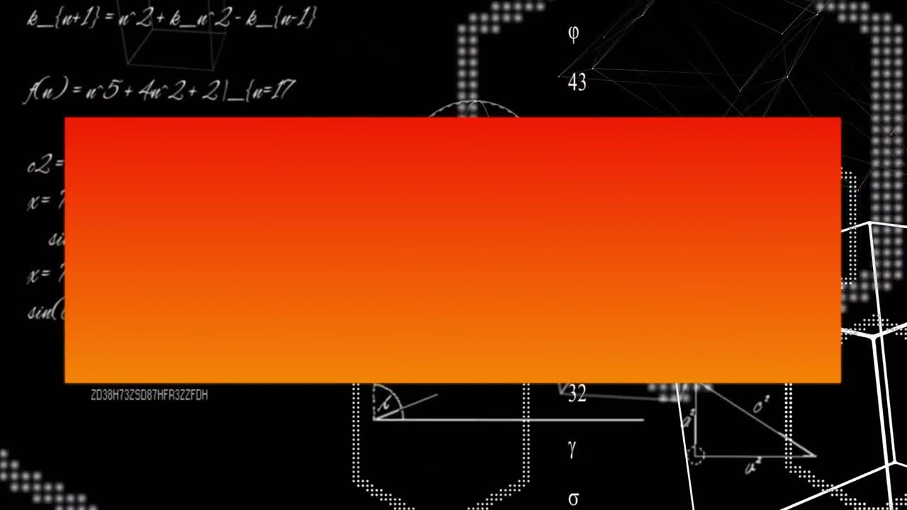rectángulo naranja y formas geométricas
