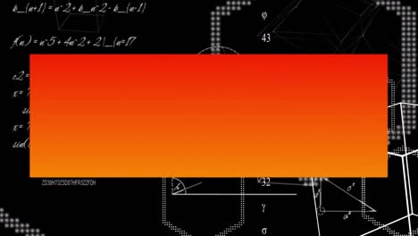 rectángulo naranja y formas geométricas